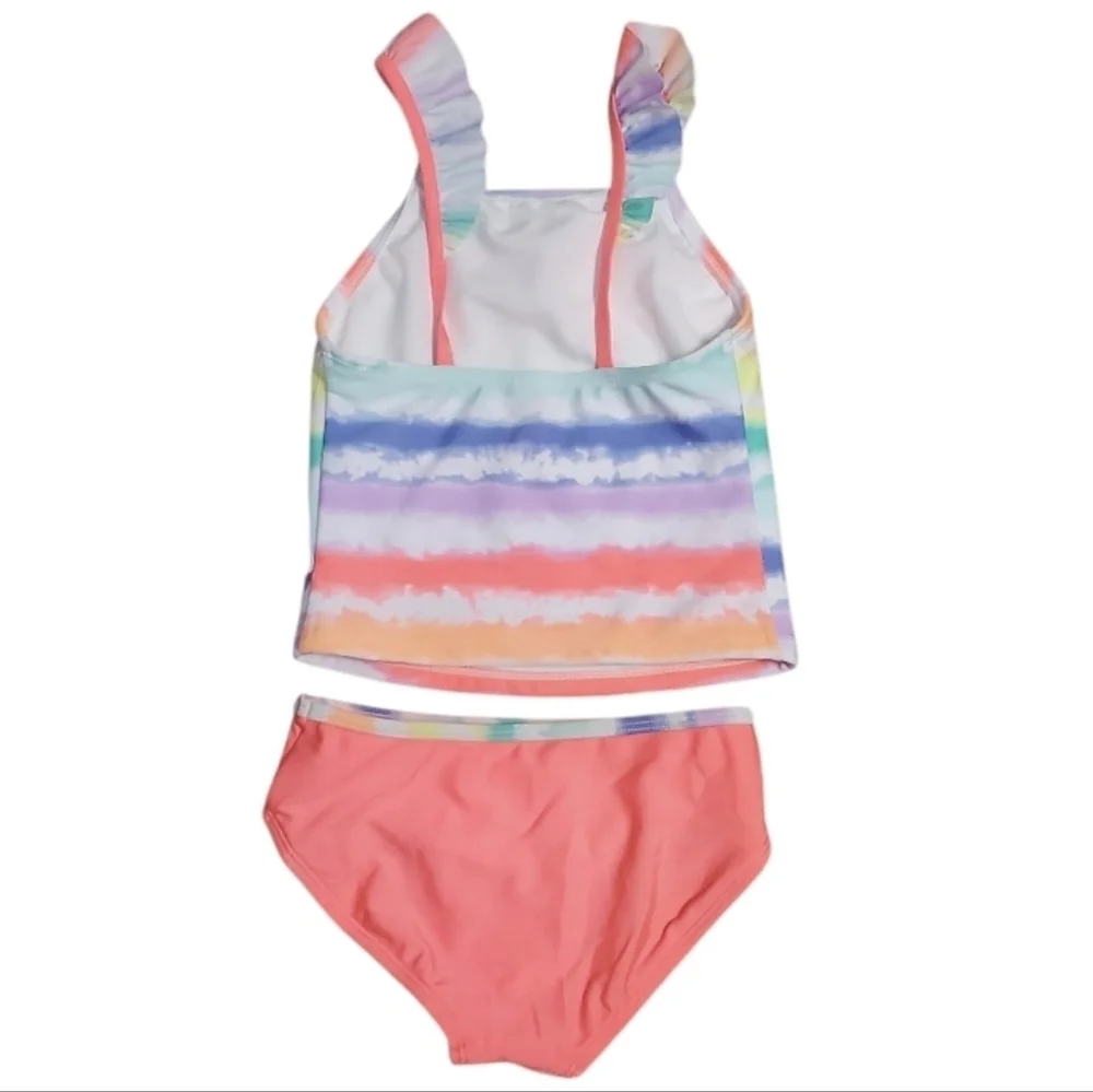 NWT Cat & Jack Girl's 2 PC Tie-Dye Tankini Swimsuit XS 4/5